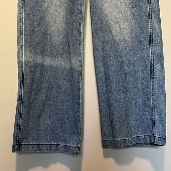 Jeans Women's Blue Denim Straight Wide Leg Baggy Jeans Medium - Picture 2 of 9